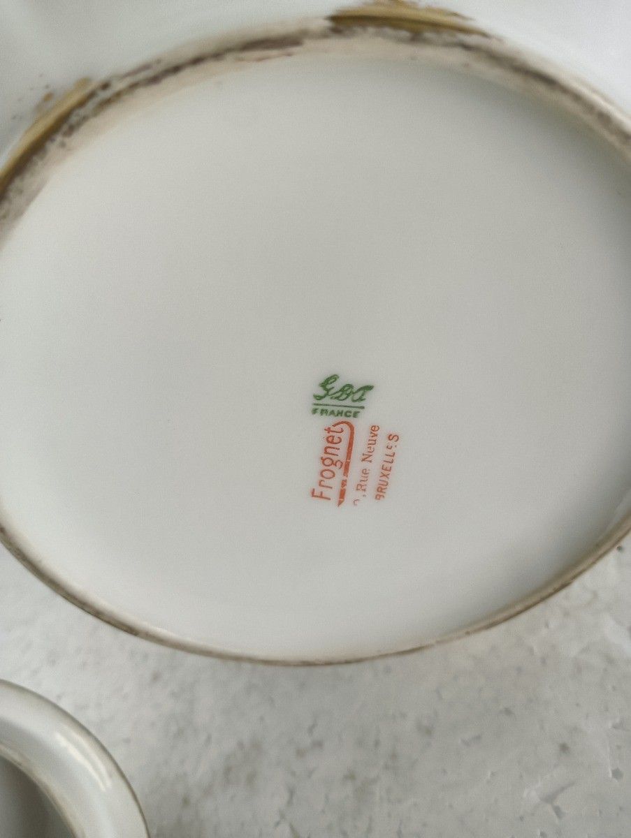 photo for sale Tea Coffee Pot  Breakfast Plates Antique Dekor Gilda Limoges  Rose Buds  Frognet