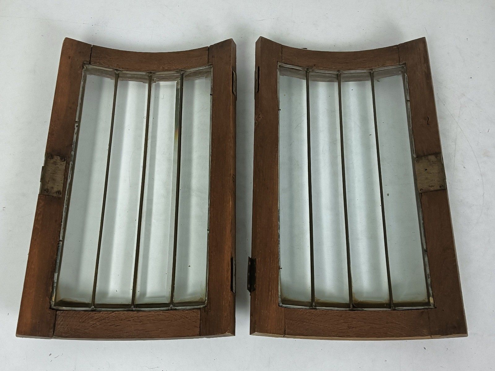 photo furniture Antique Small Cabinet Doors Pair Beveled Glass Carved Wood Bentwood Wow