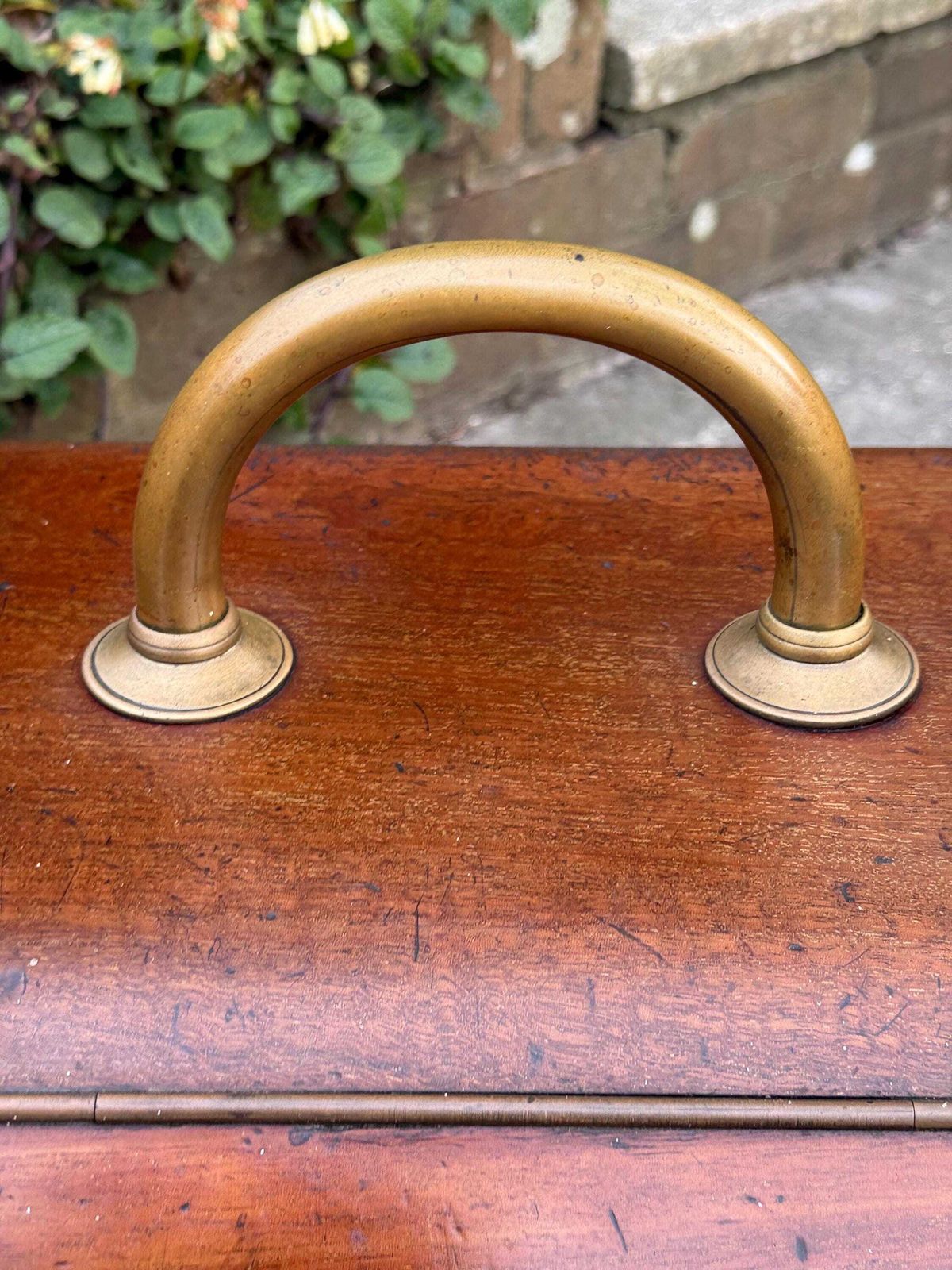 Home Decor Antique Victorian Wooden Coal Scuttle Brass Fireside Log Storage Box photo