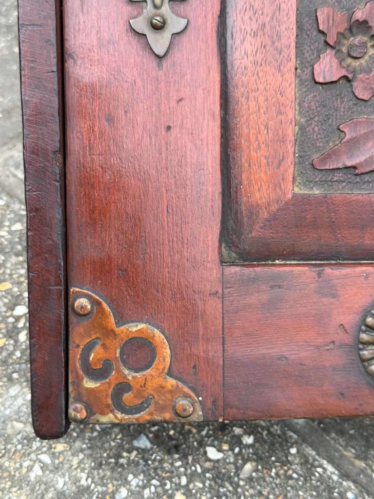 Antique Victorian Carved Wooden Coal Scuttle Brass Mount Fireside Storage Box photo vinterior