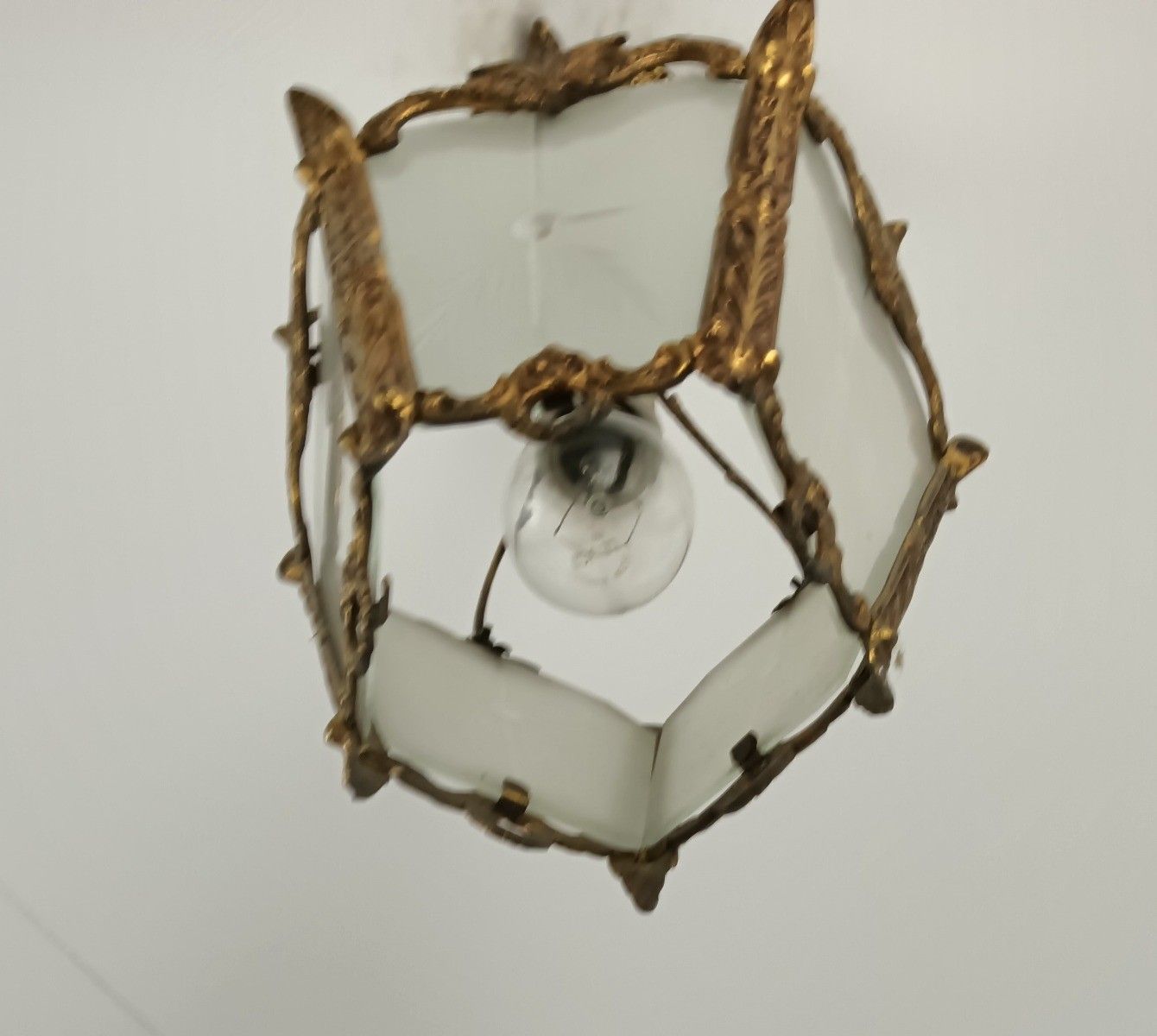 Hall Lamp Chandelier Etched  Glass  Vintage Hanging Light 1 Light Fixture photo Lighting