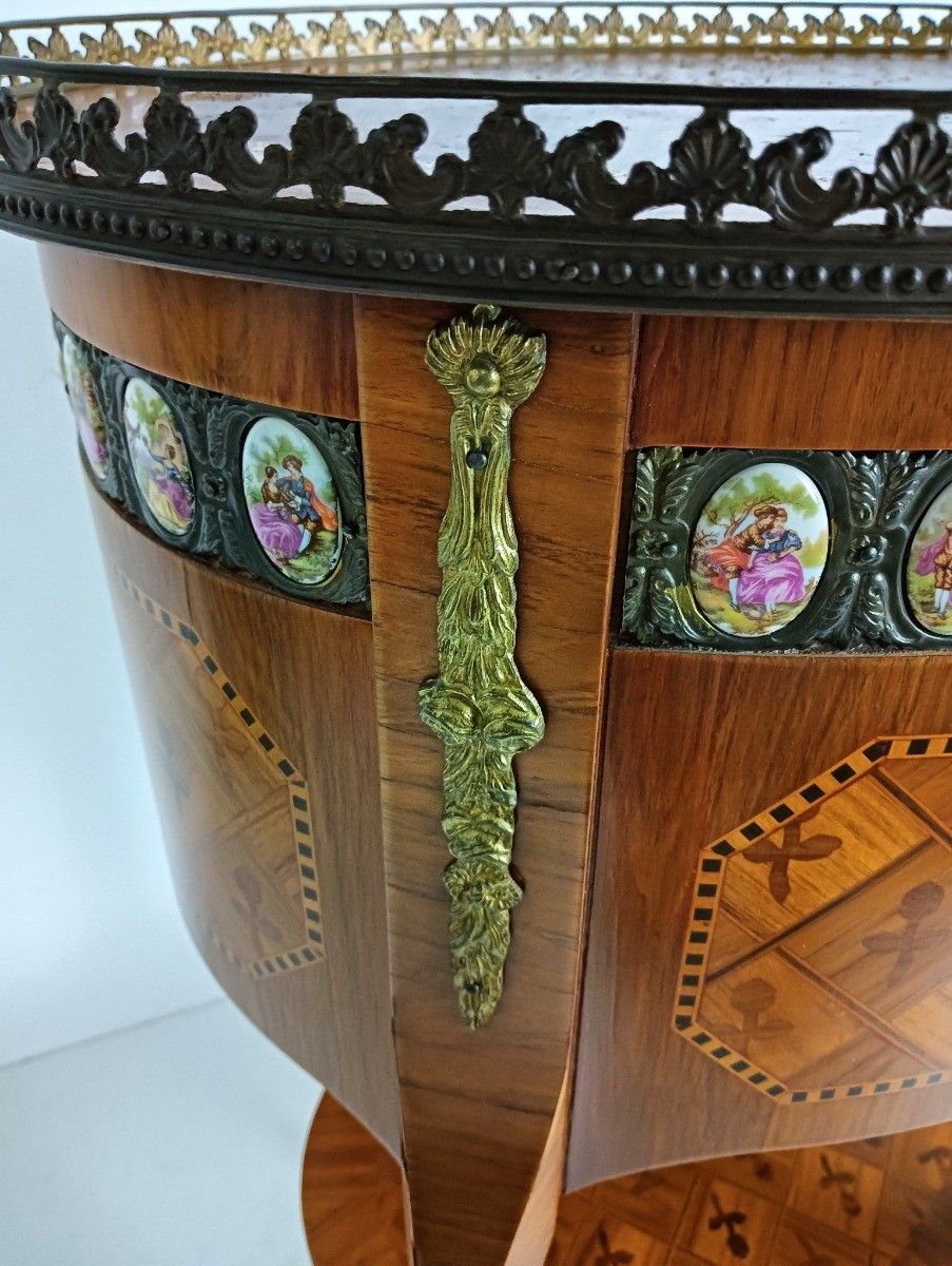 photo buy Marquetry Inlay  Dresser Cabinet Wood Italian Medallions Vintage