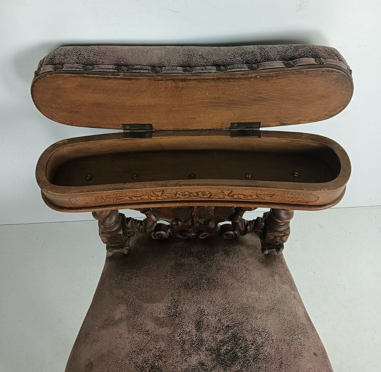photo for sale Smoker Chair Antique Barley Twist Lounge Chair Empire Style Fumeuse Rare