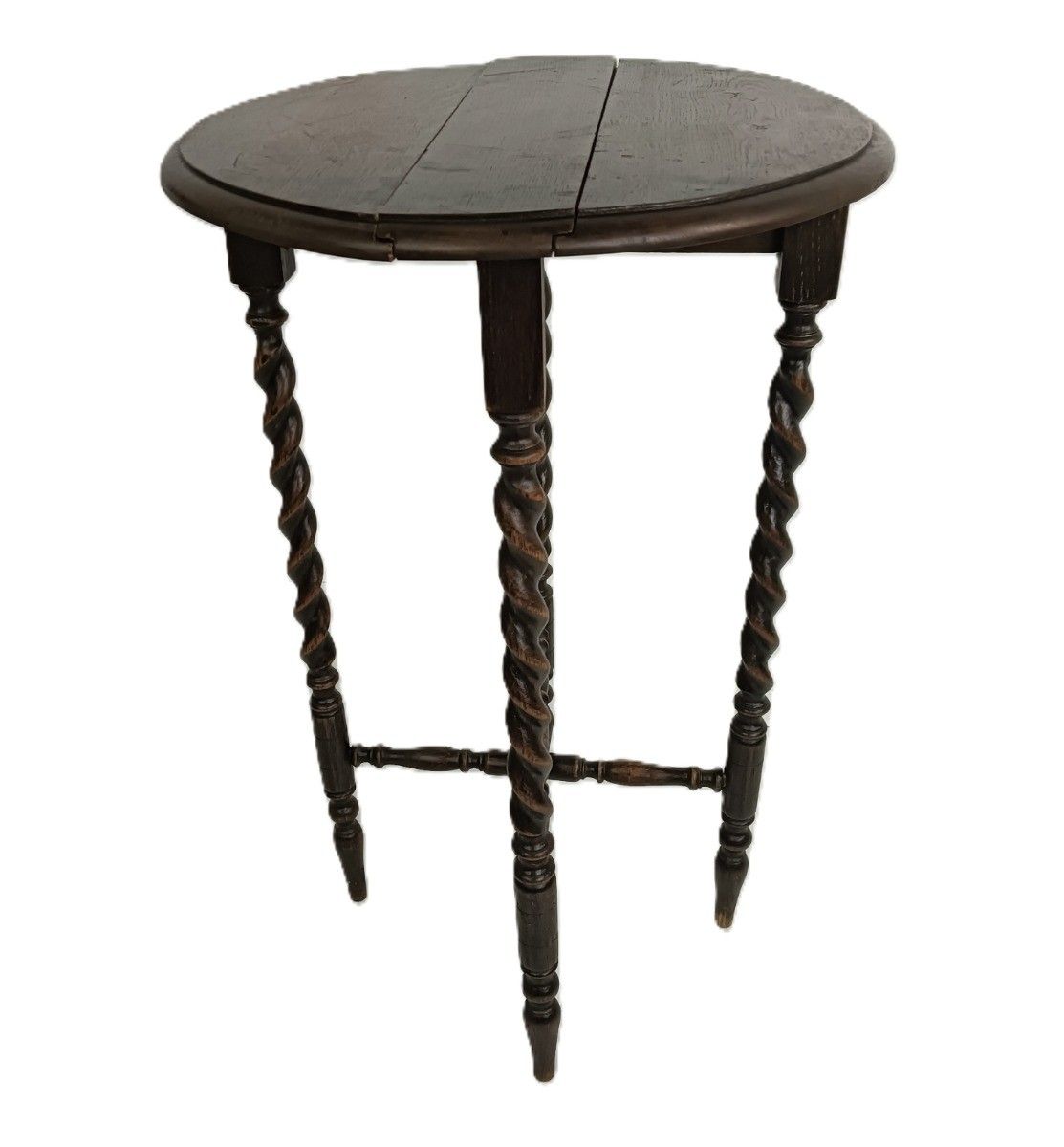 Practical Barley Twist Wood Side Occasional Wine Coffee Table Vintage Pedestal F photo buy