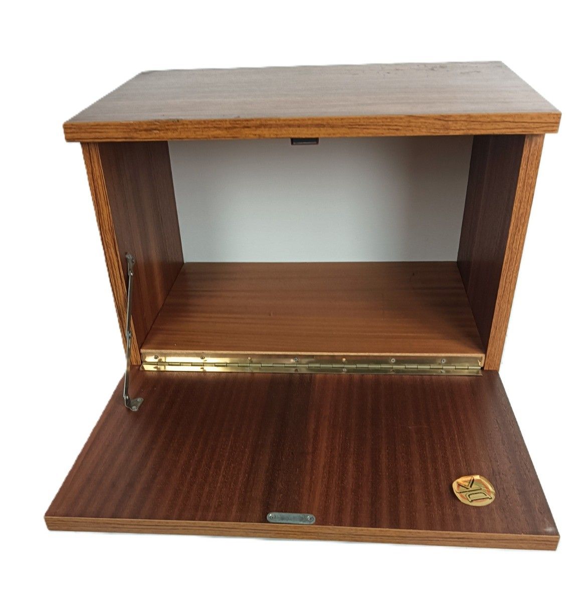 Vintage Teak Wood Nightstand End Table Bedroom Cabinet Denmark Scandinavian photo 335.0