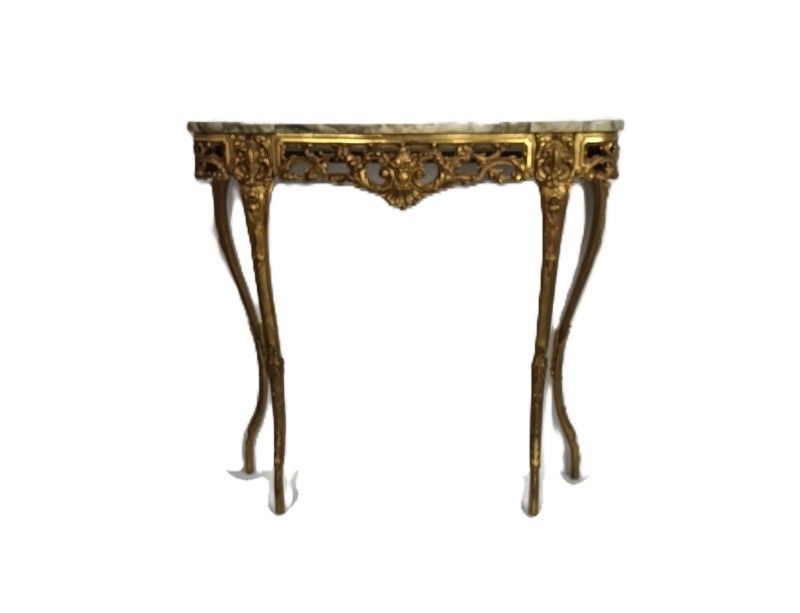 Mid Century Modern Onyx Marble Top Wall Console Vintage Brass Ornate photo furniture