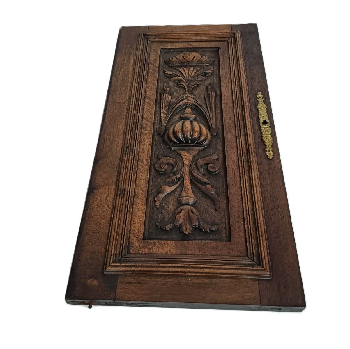 Small Door Panel Carved Wood Antique Pediment Reclaimed Architectural Salvaged photo furniture