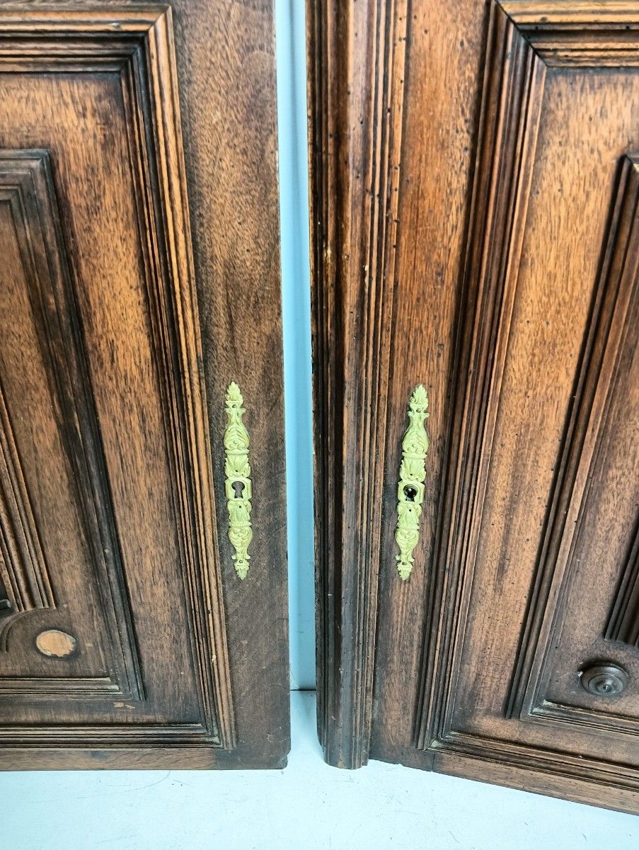 Antique Door Panels Couple Hand Carved Wood  Architectural Salvaged Reclaimed photo Home Fixtures