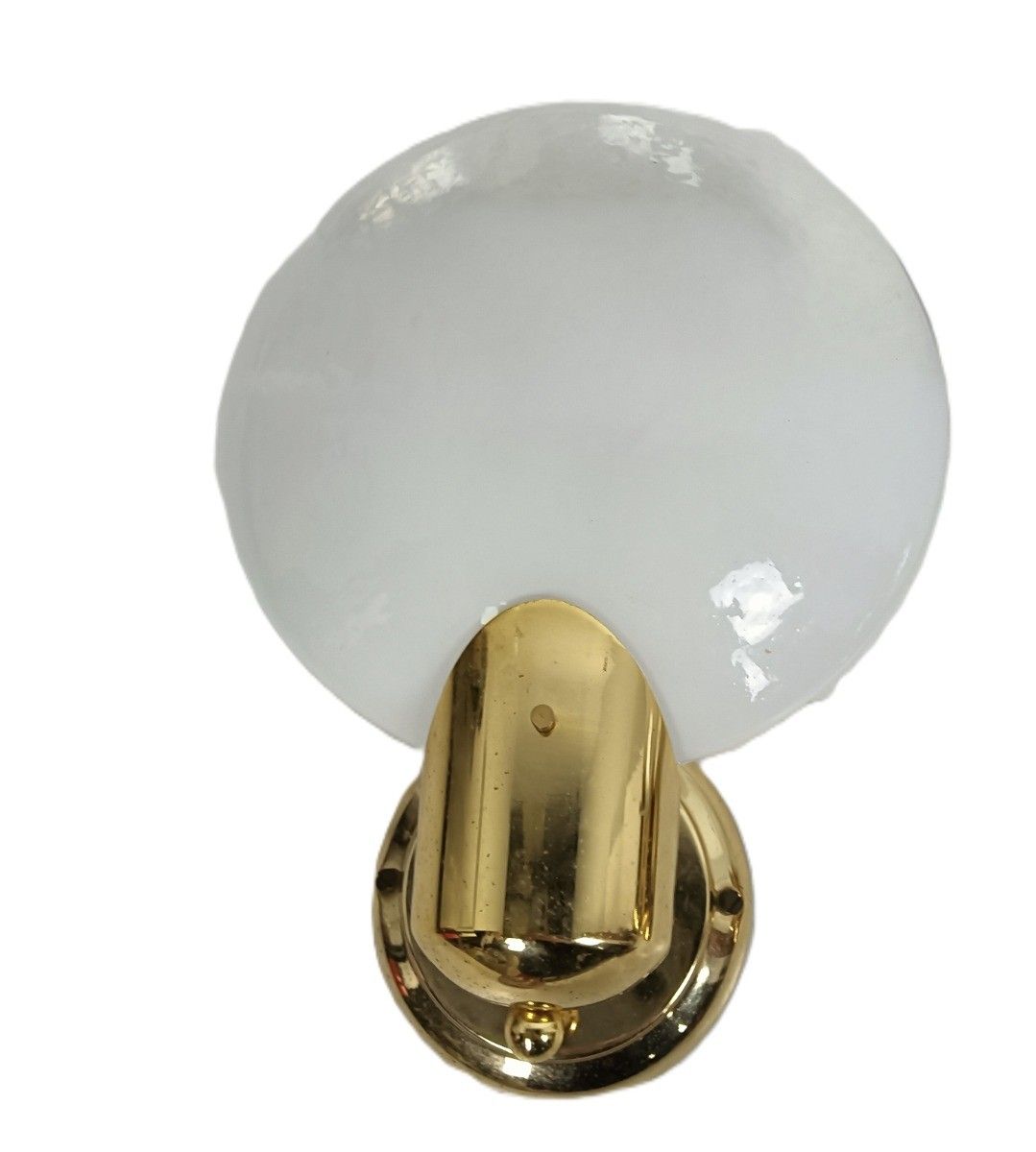 Set Of 3 Modernist Wall Sconces Art Glass Shades Brass Boulanger Belgium Wow photo Lighting