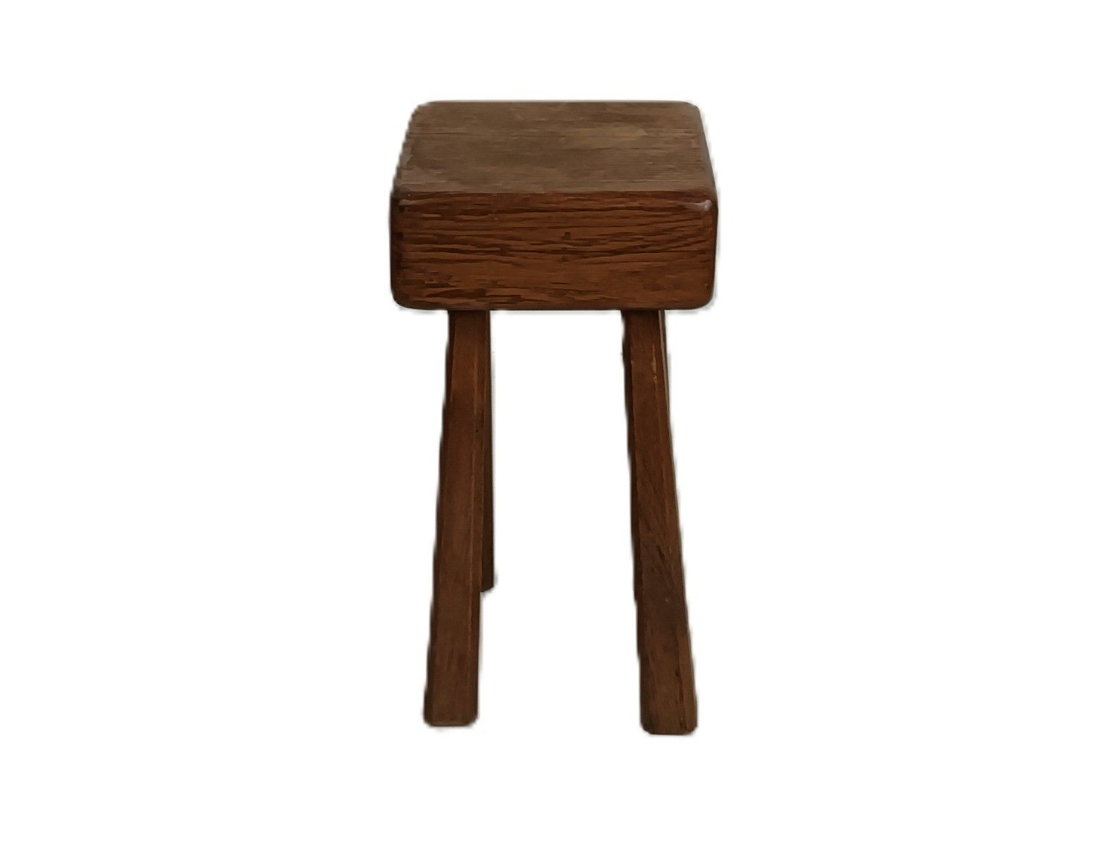 Antique Milking Stool Bench Pedestal Barn Country Style Wood Thick Top Side Tabl photo for sale