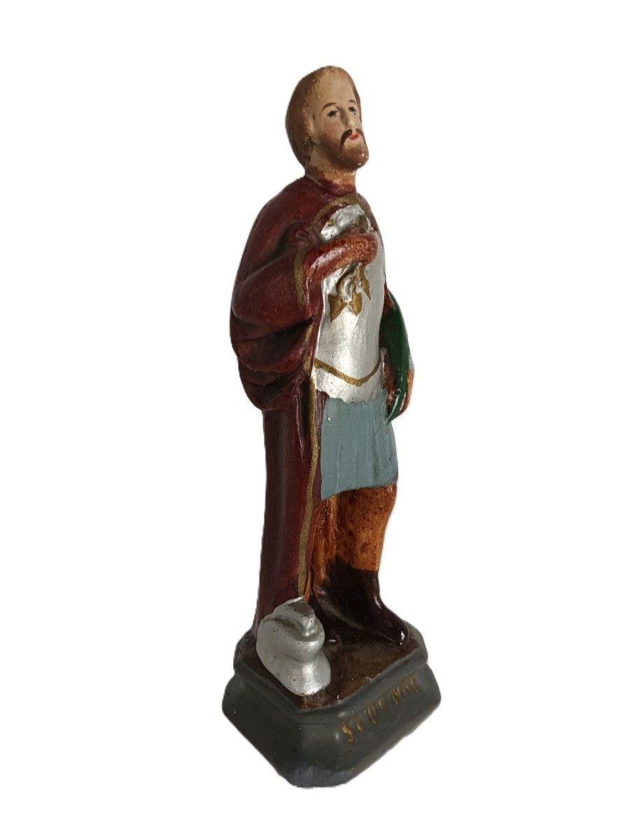 Small Saint Donatus Of Muenstereifel Plaster Statue Roman Soldier Collector Htf photo furniture