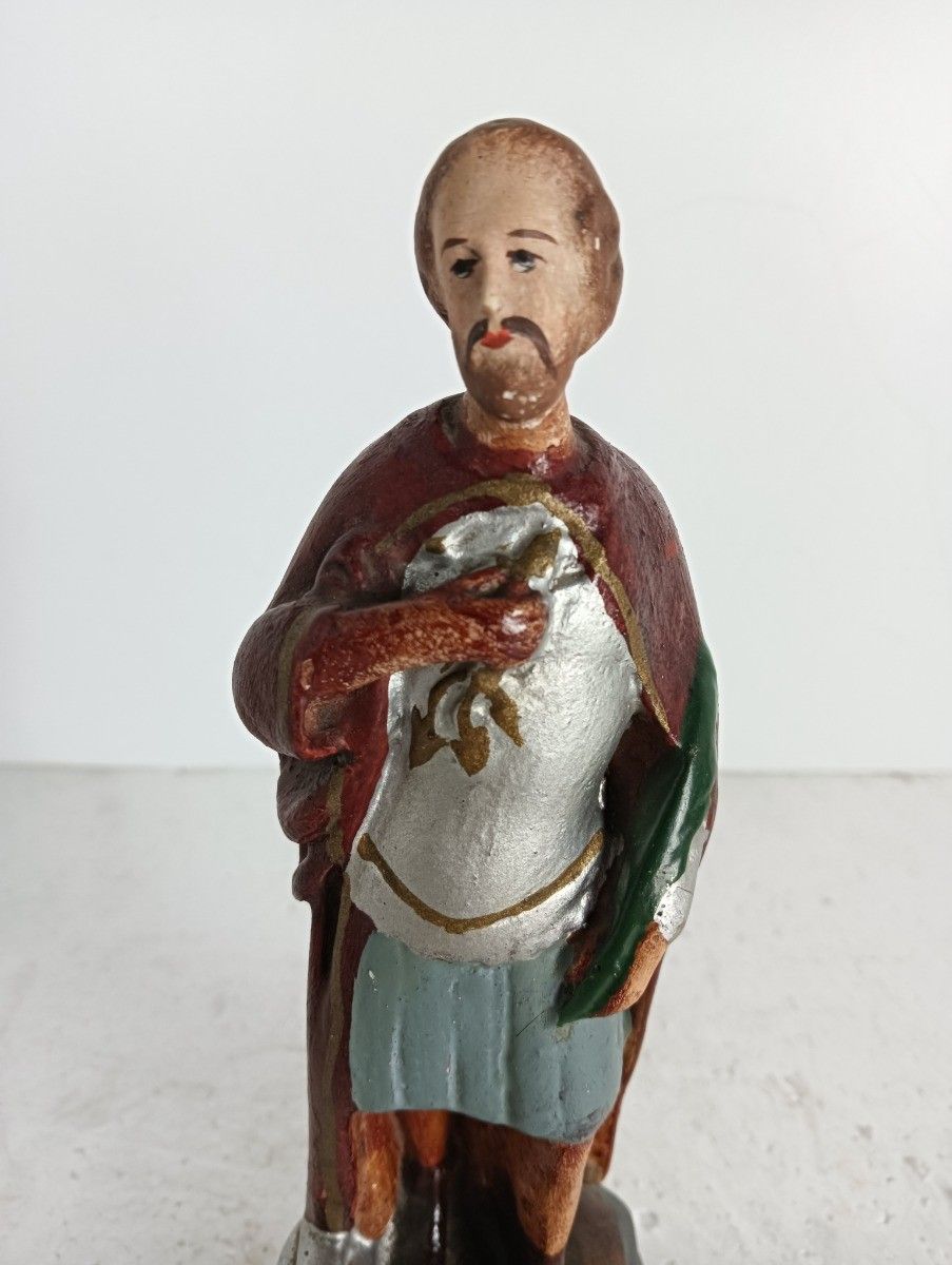 Small Saint Donatus Of Muenstereifel Plaster Statue Roman Soldier Collector Htf photo for sale
