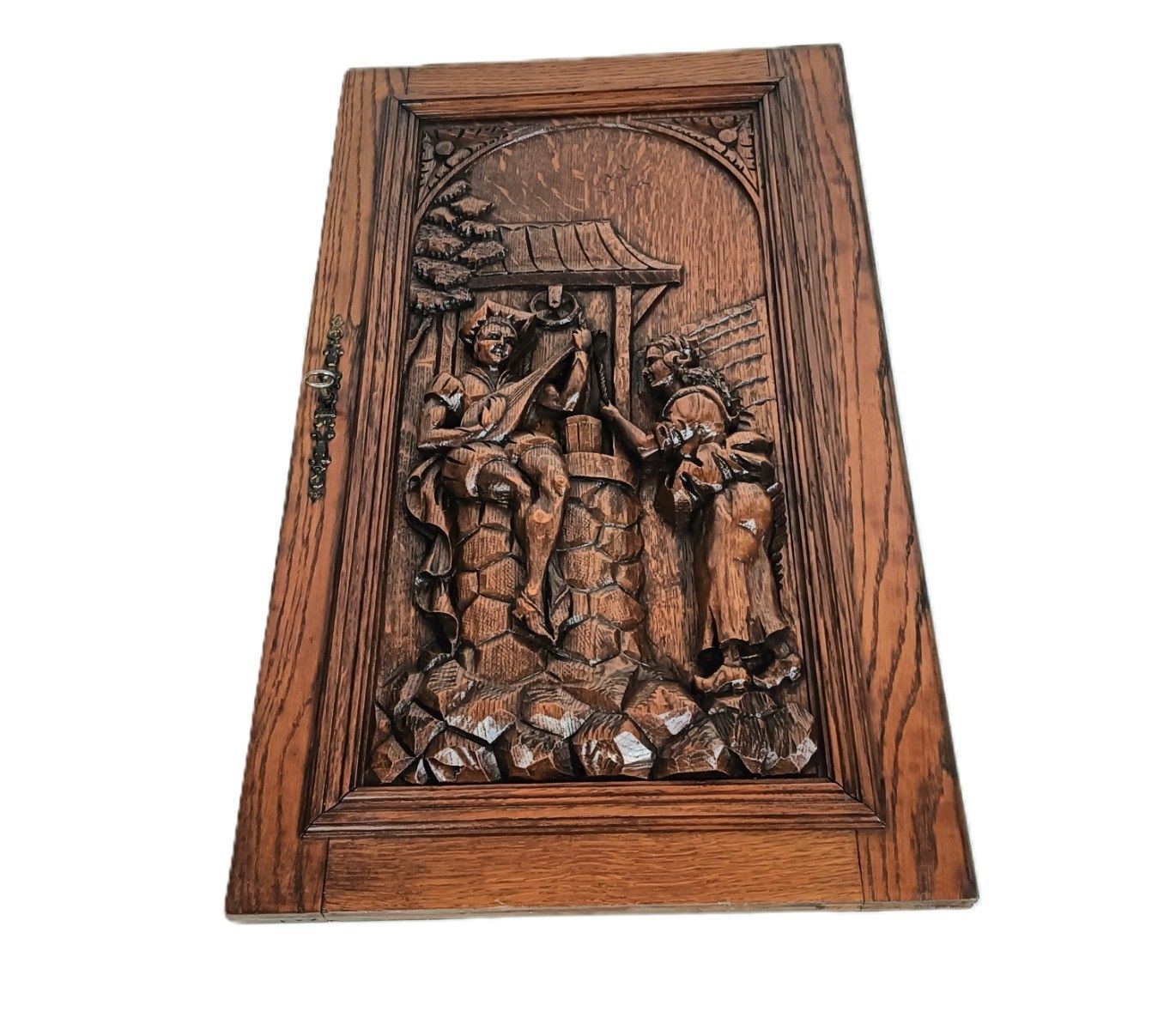 Ornate Antique Hand Carved  Wooden Door Panel  Reclaimed Architectural Troubadou photo furniture