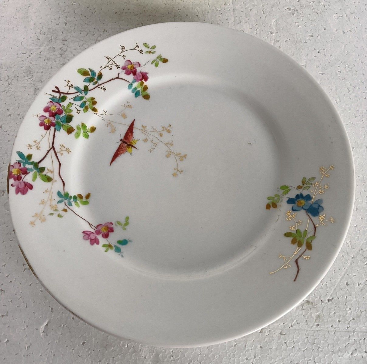 Set Of 3 Victorian Antique 19th Century Breakfast Plates Hand Painted Flowers Bu photo furniture