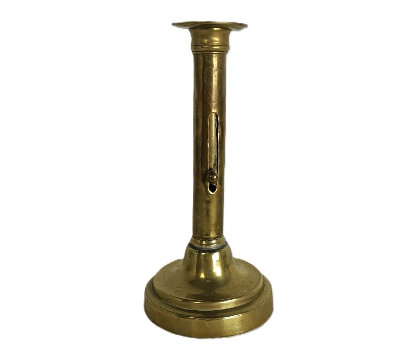 Antique 19th Century Georgian Candle Stick Holder French Mechanical Slide French