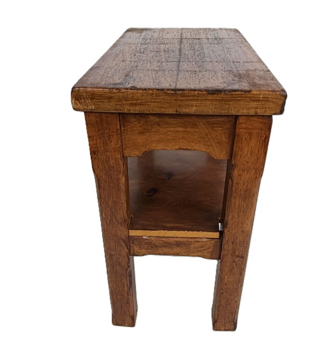 Antique Two Tier Side Table Carved Wood Occasional Coffee Plant Stand Funky photo buy