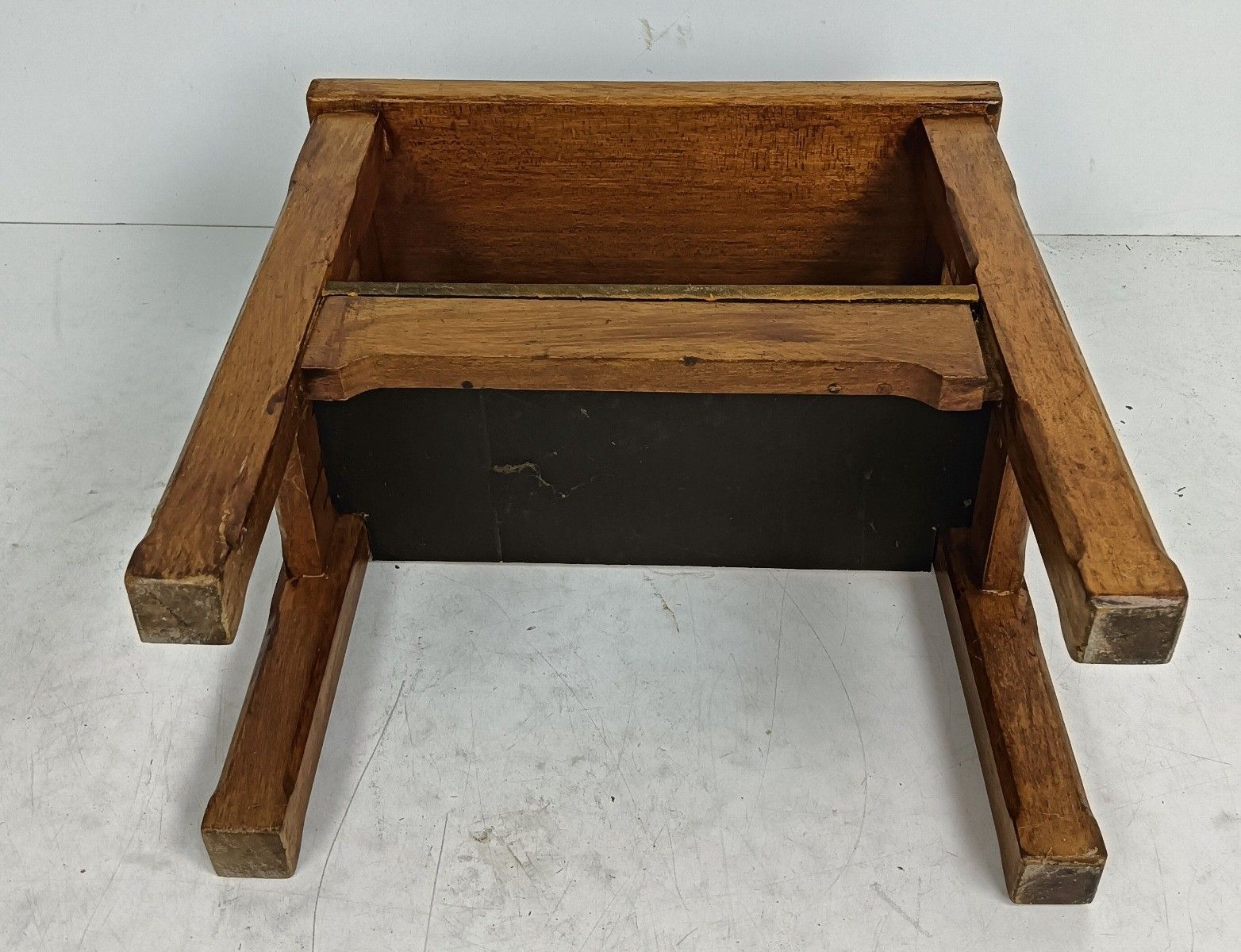 248.0 Antique Two Tier Side Table Carved Wood Occasional Coffee Plant Stand Funky photo