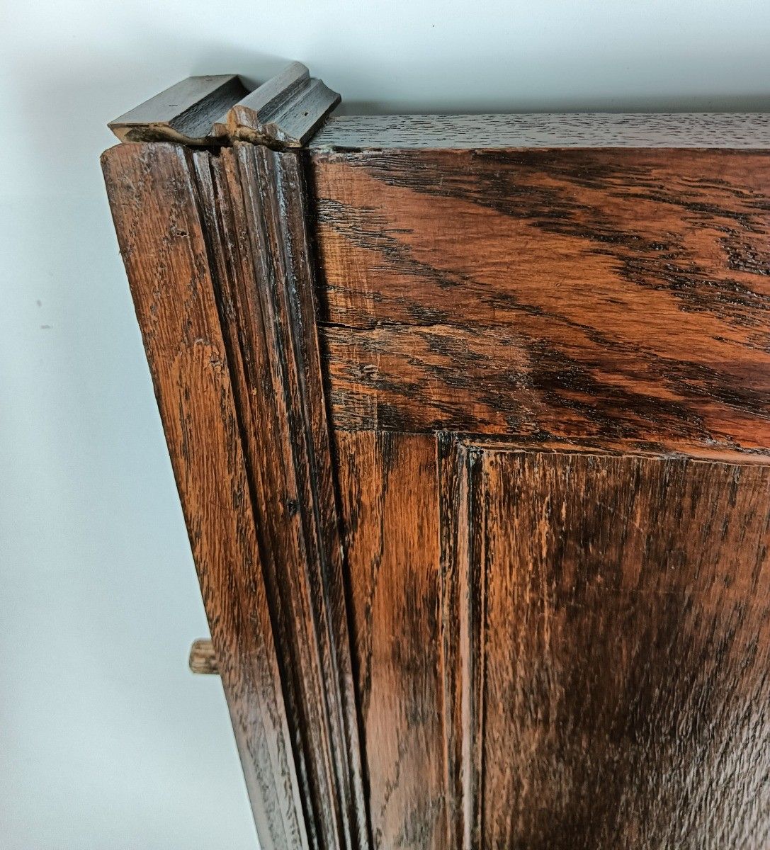 photo furniture Xl Antique Carved Wood Ornate Pediment Over Door Top Cabinet Reclaimed Architect
