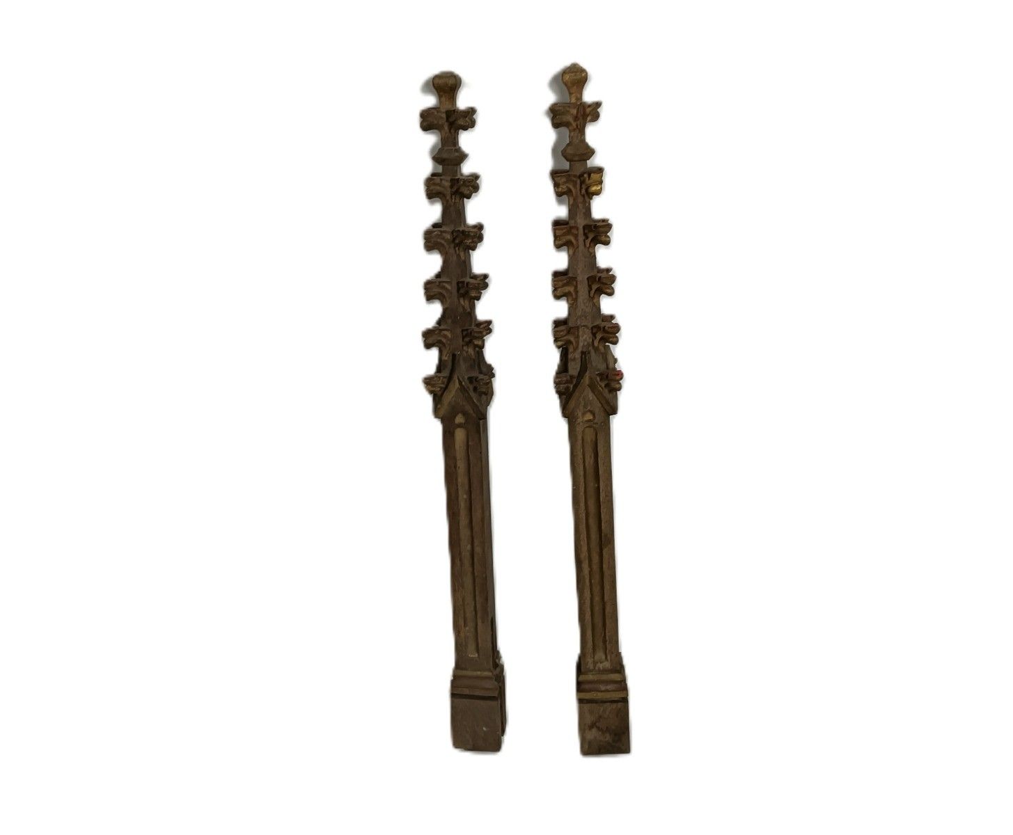 Neo Gothic 2 Large  Reclaimed Carved Wood Large Spindles Balusters Trim Posts Pi photo furniture