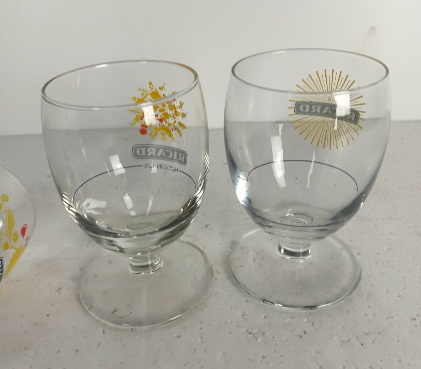 Collection Of 3 Different French Ricard Glasses Pastis Apero France Collector photo 54.0