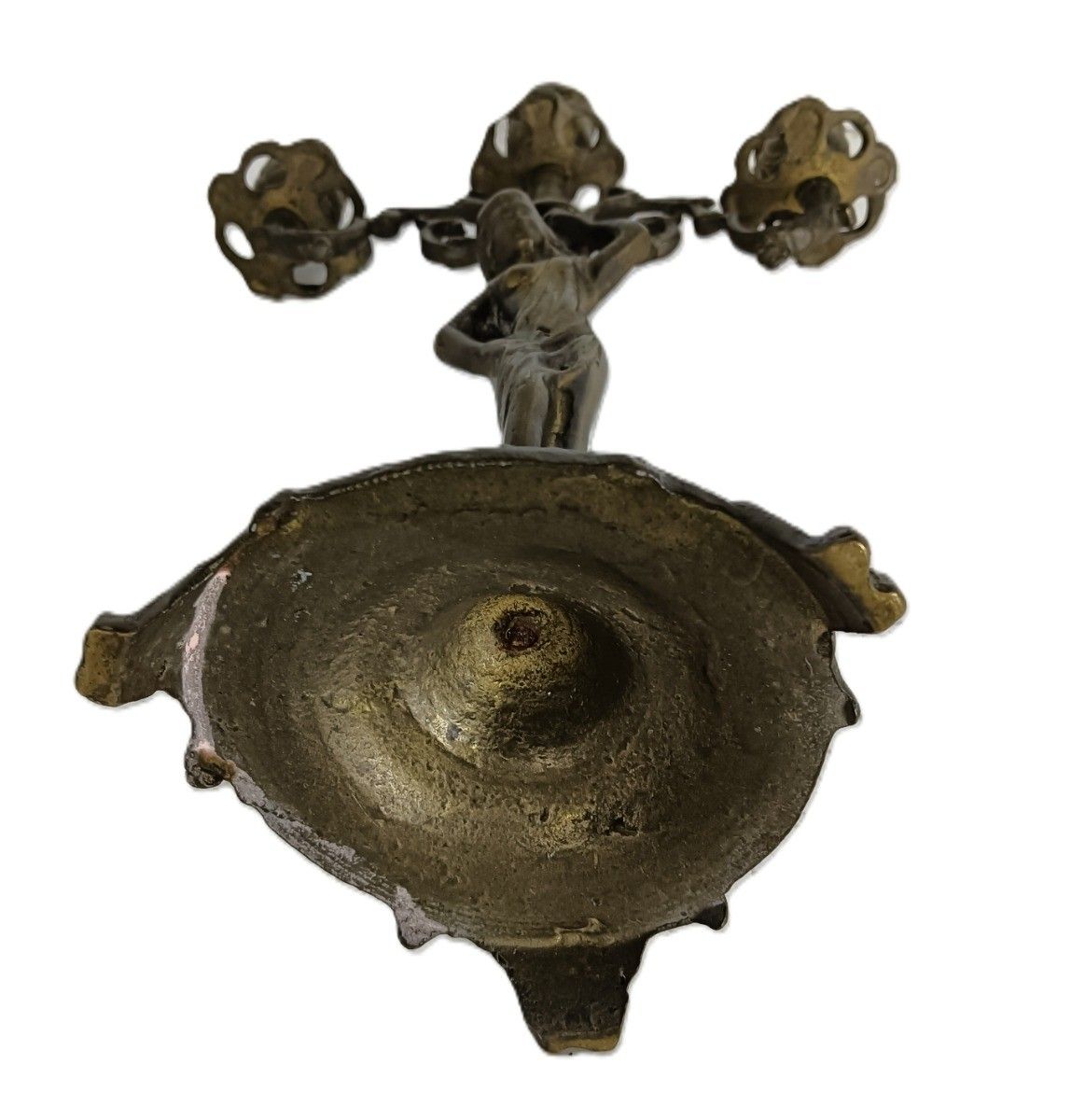 photo furniture Vintage Spelter Modernist Candelabra 3 Arm Candle Stick Female Figurine