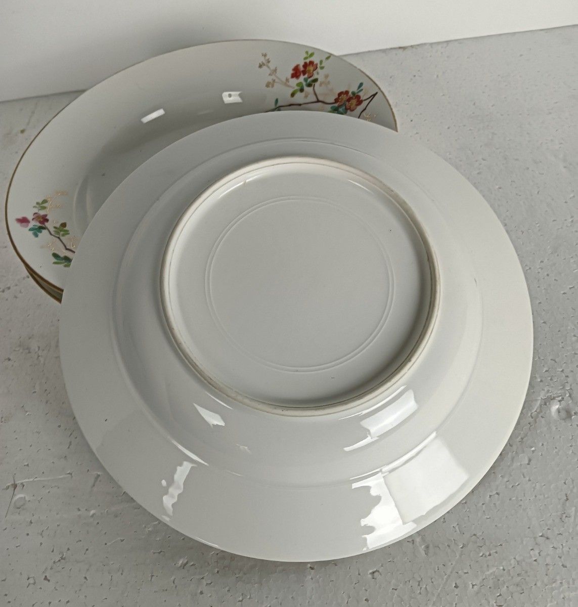 Set Of 6 Victorian Antique 19th Century Soup Plates Hand Painted Flowers Butterf photo Home Decor