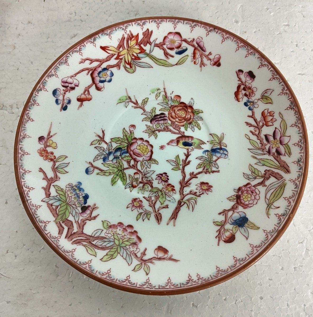 photo furniture Set Of 5 Cup And Saucers Sarreguemines France Minton Decor 252 Antique  Porcelai