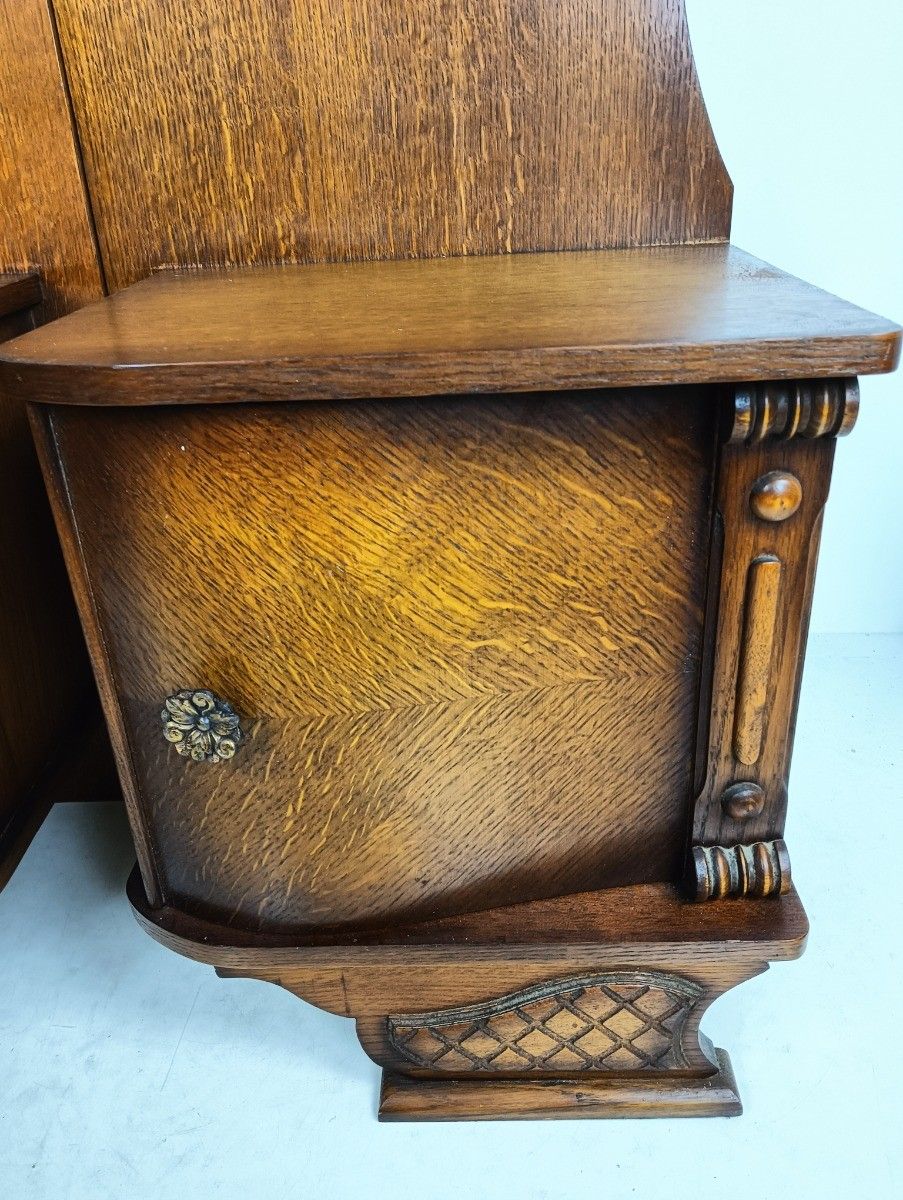 Pair Antique Jugendstil Nightstands Wood End Tables Vanity Cabinets Bedroom Cabi photo 898.0