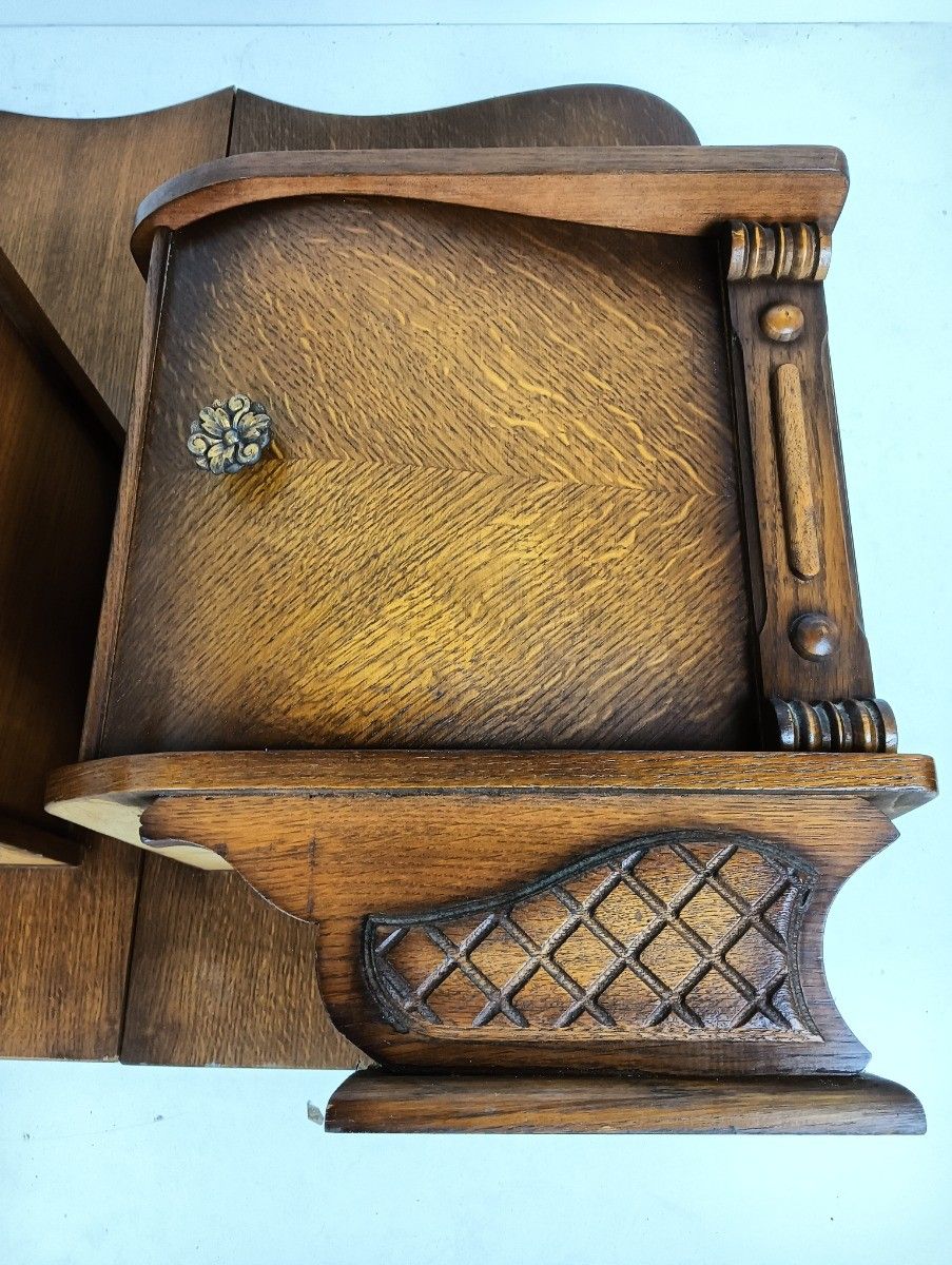 photo for sale Pair Antique Jugendstil Nightstands Wood End Tables Vanity Cabinets Bedroom Cabi