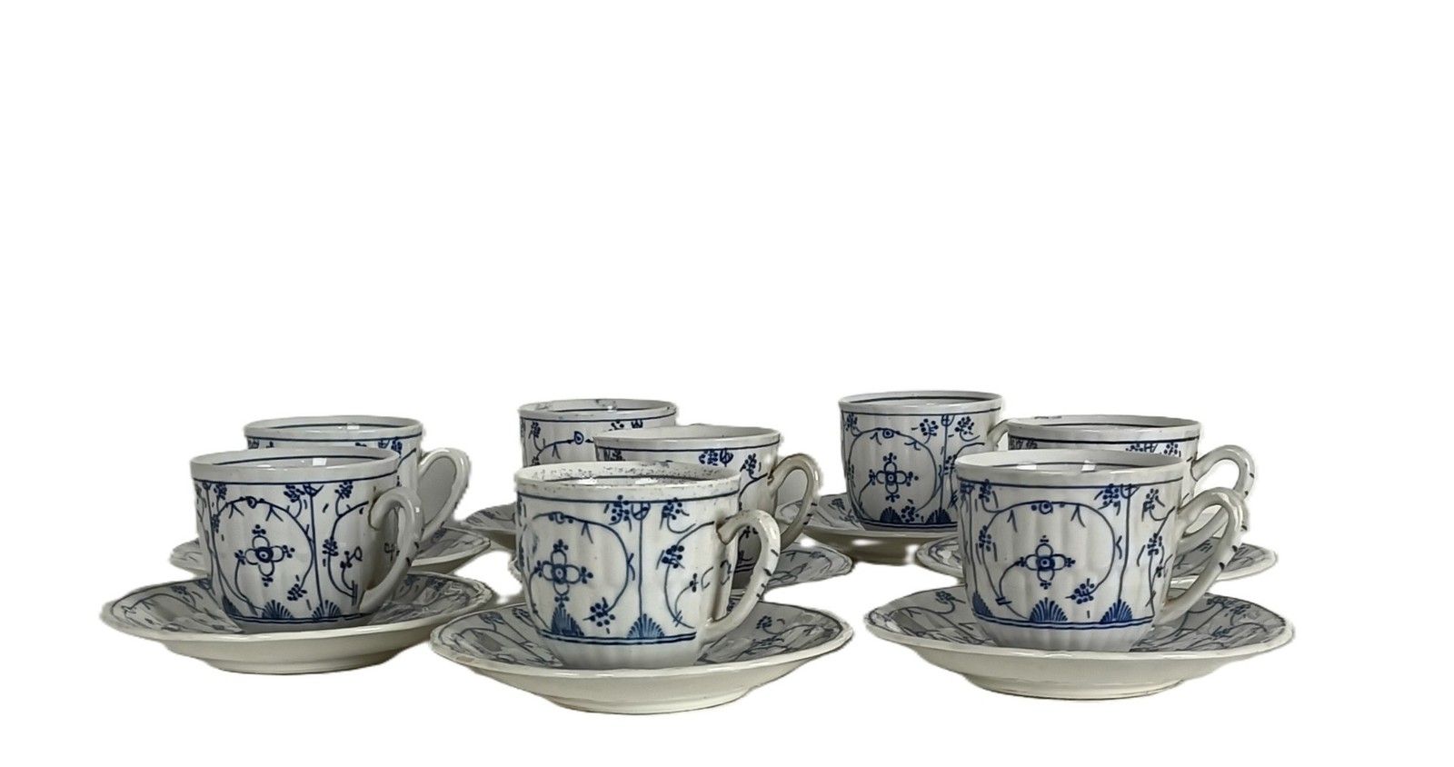 photo furniture Set Of 8  Cups And Saucers Antique Marked Boch Copenhague, Kopenhagen 16 Pieces