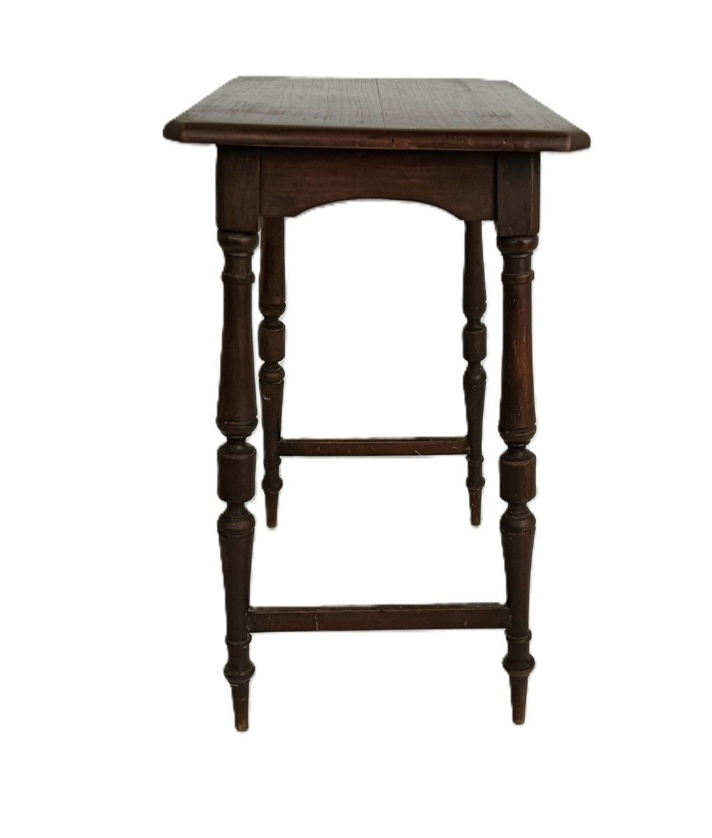 Antique Side Occasional Table Carved Wood Lovely Barn Style photo Furniture