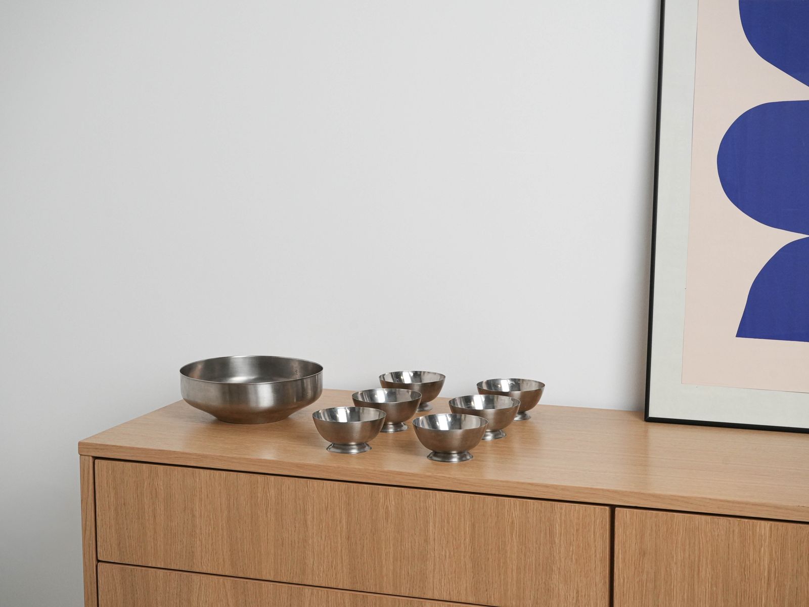 Set Of Stainless Steel Bowls, Italian Design, 1980s, Made In Italy photo vinterior
