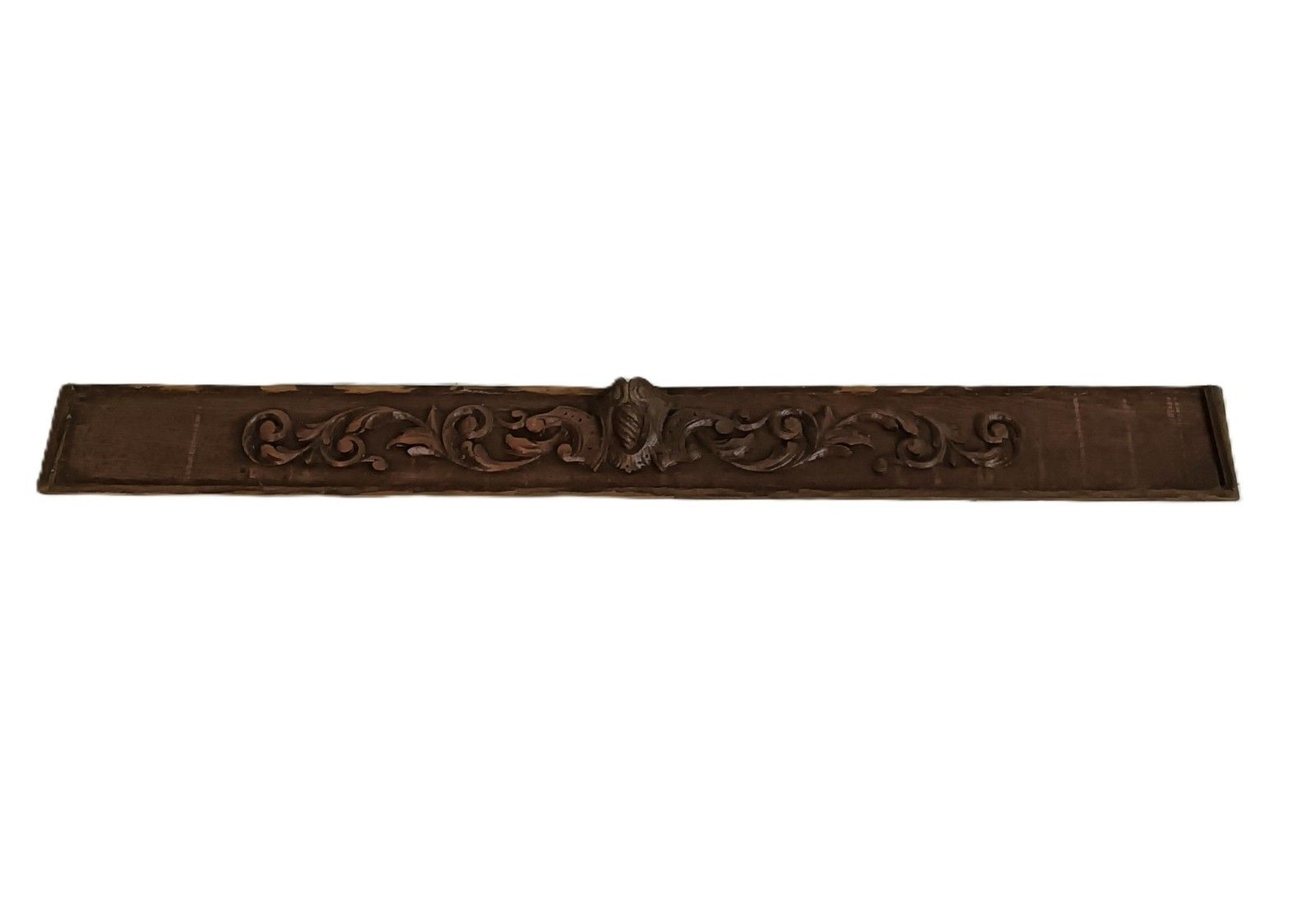 Antique Carved Wood Board Pediment Architectural Reclaimed Ornate Large Bas Reli