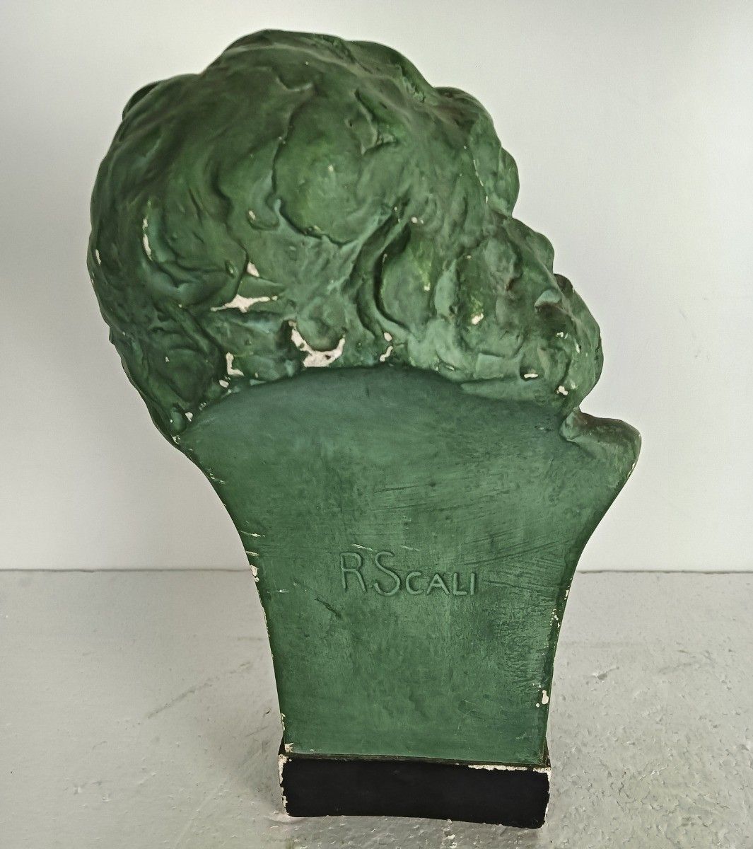 Rafaello Scali Art Deco Antique Plaster Bust Young Girl With Rabbit Italy photo 156.0