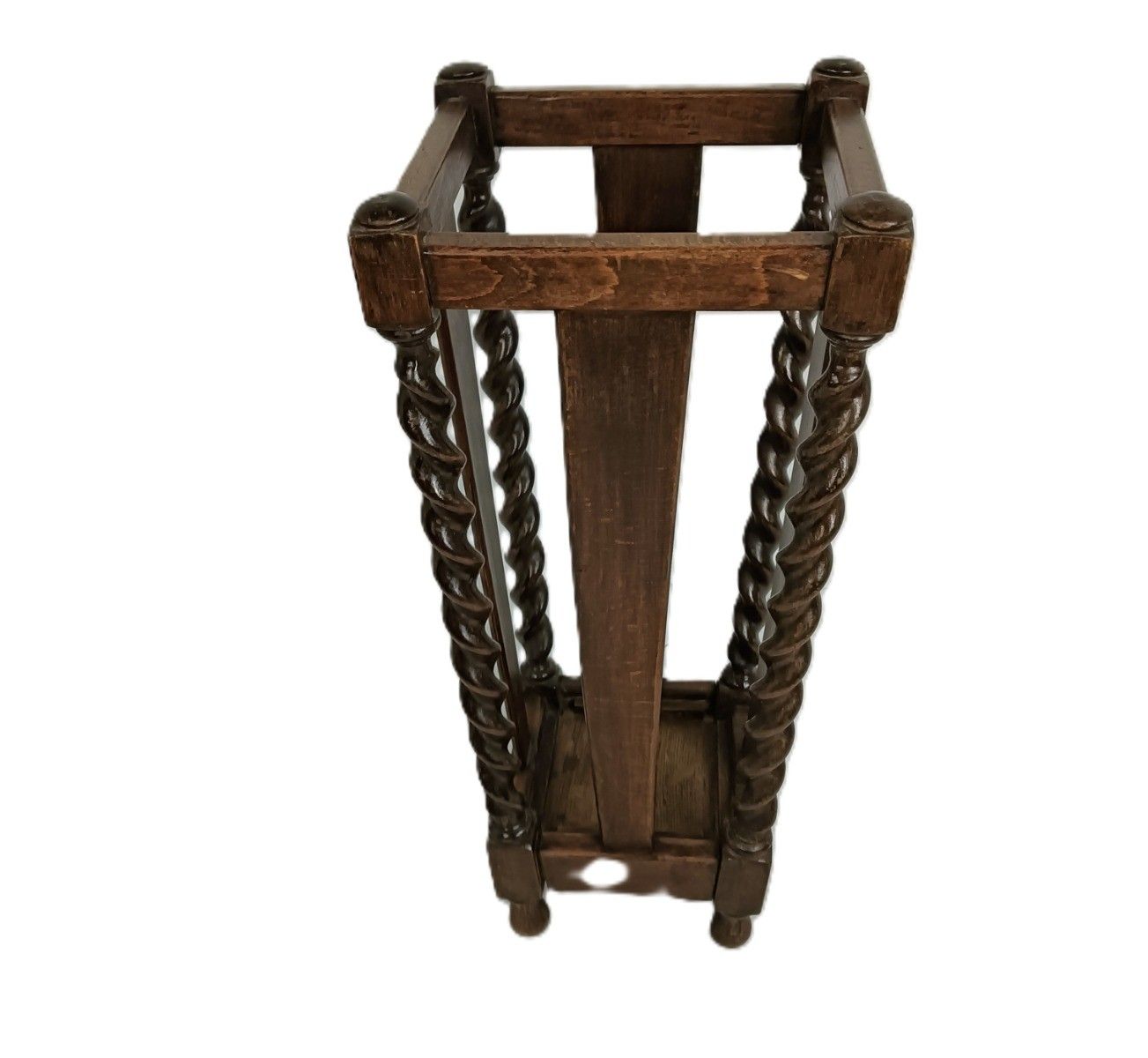 Umbrella Kane Stand Carved Wood Barley Twist Vintage  Hallway Entryway Furniture photo furniture