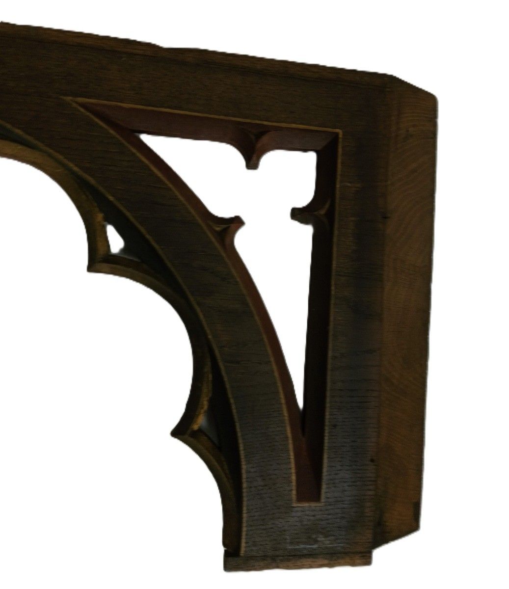 Pair Gothic Carved Wood Antique Boards Panels Trims  Pediments Reclaimed Archite photo 359.0