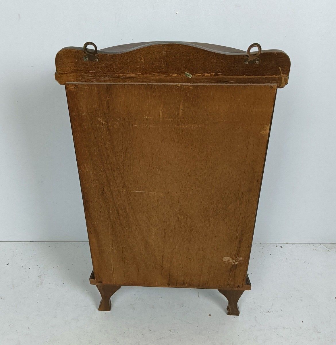 Vintage Display Standing Cabinet Wood Bent Glass Lovely photo vinterior