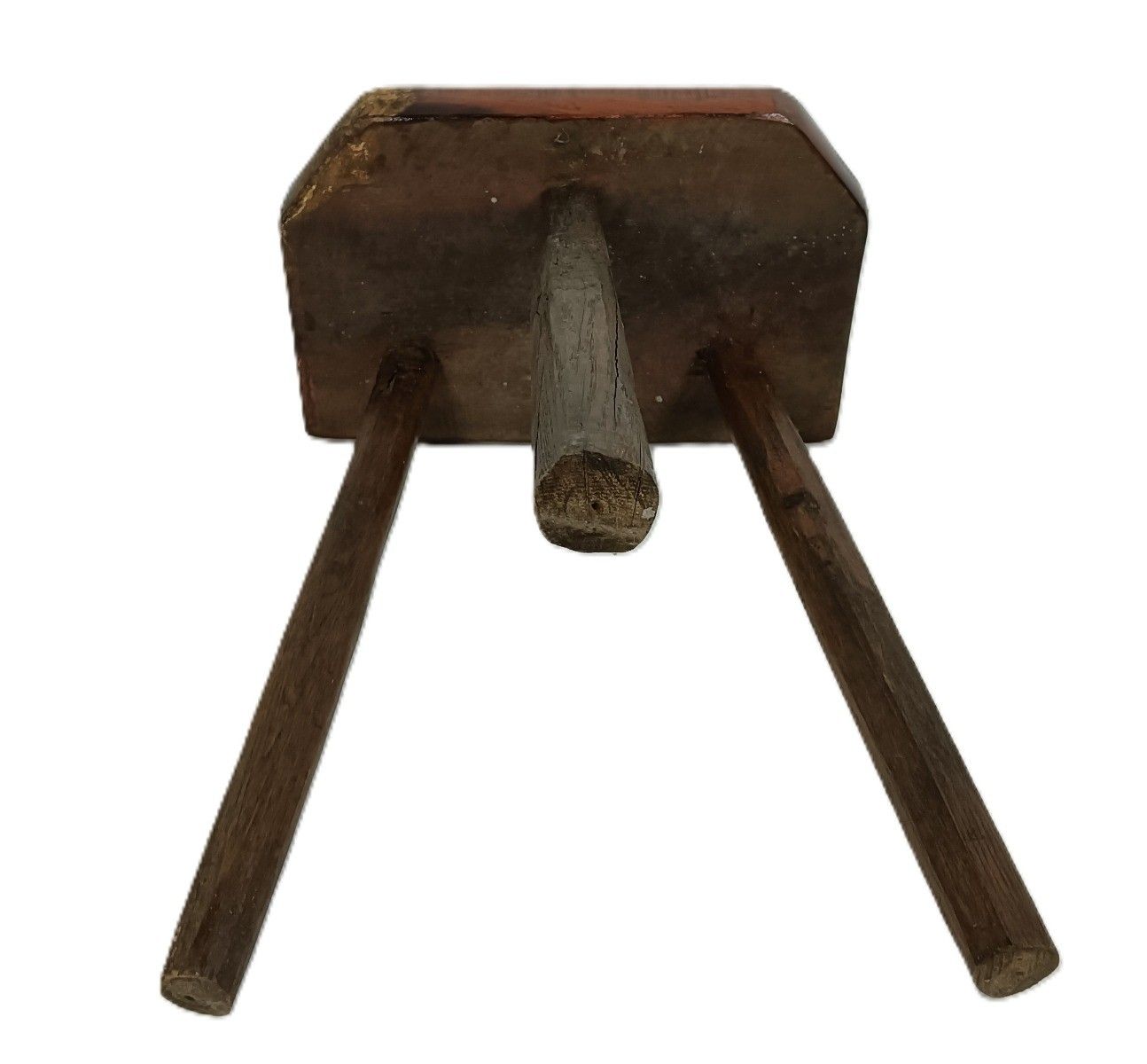 Antique Carved Wooden Milking Stool Plant Stand Pedestal Side Table Barn Style T photo buy