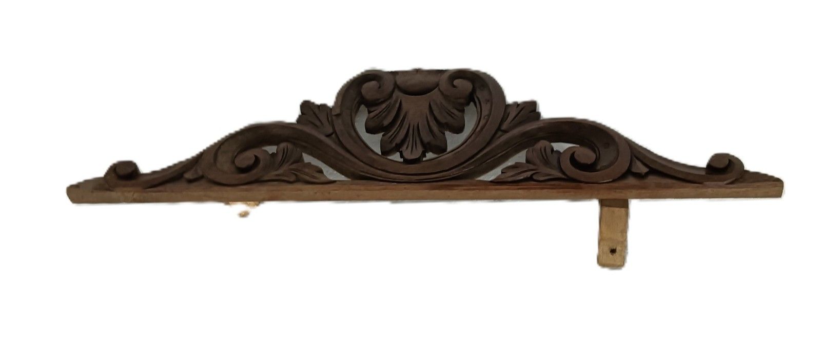 Antique Ornate Pediment Carved Wood Over Door Trim Architectural Reclaimed