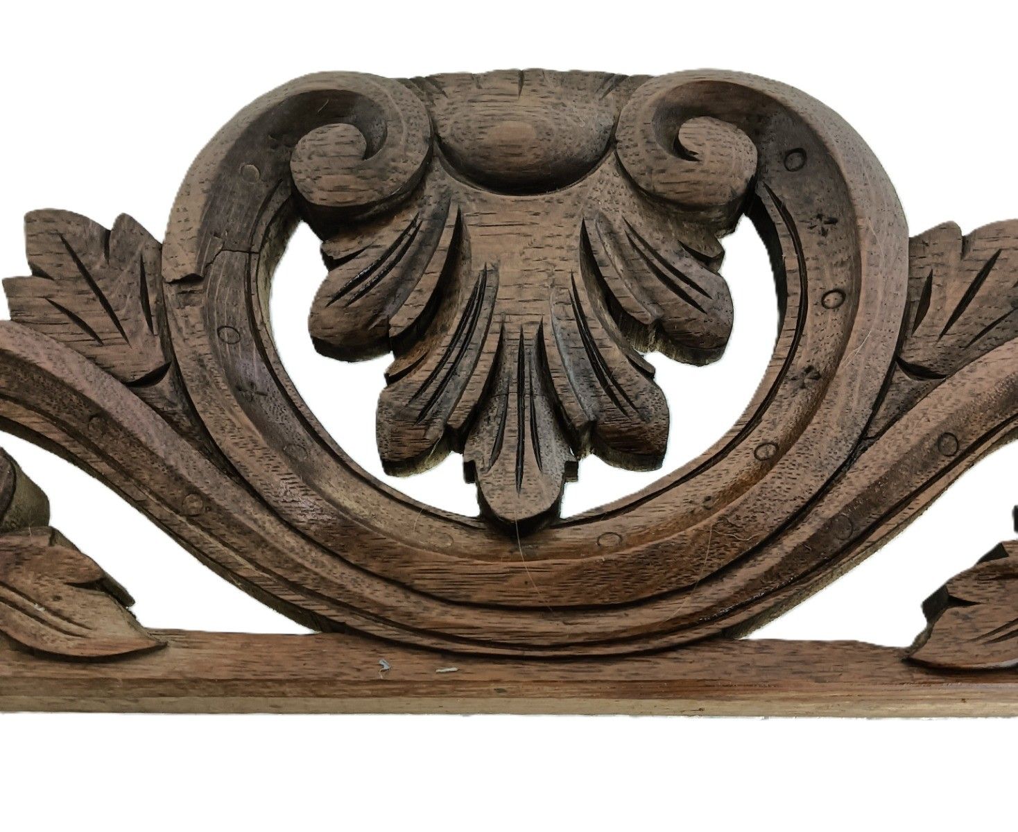 Antique Ornate Pediment Carved Wood Over Door Trim Architectural Reclaimed photo vinterior