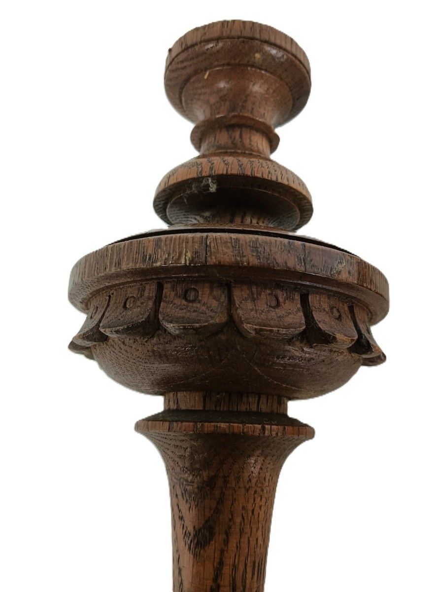 Set Of 2 Reclaimed Carved Wood Large Spindles Balusters Trim Posts Pillars Salva photo for sale