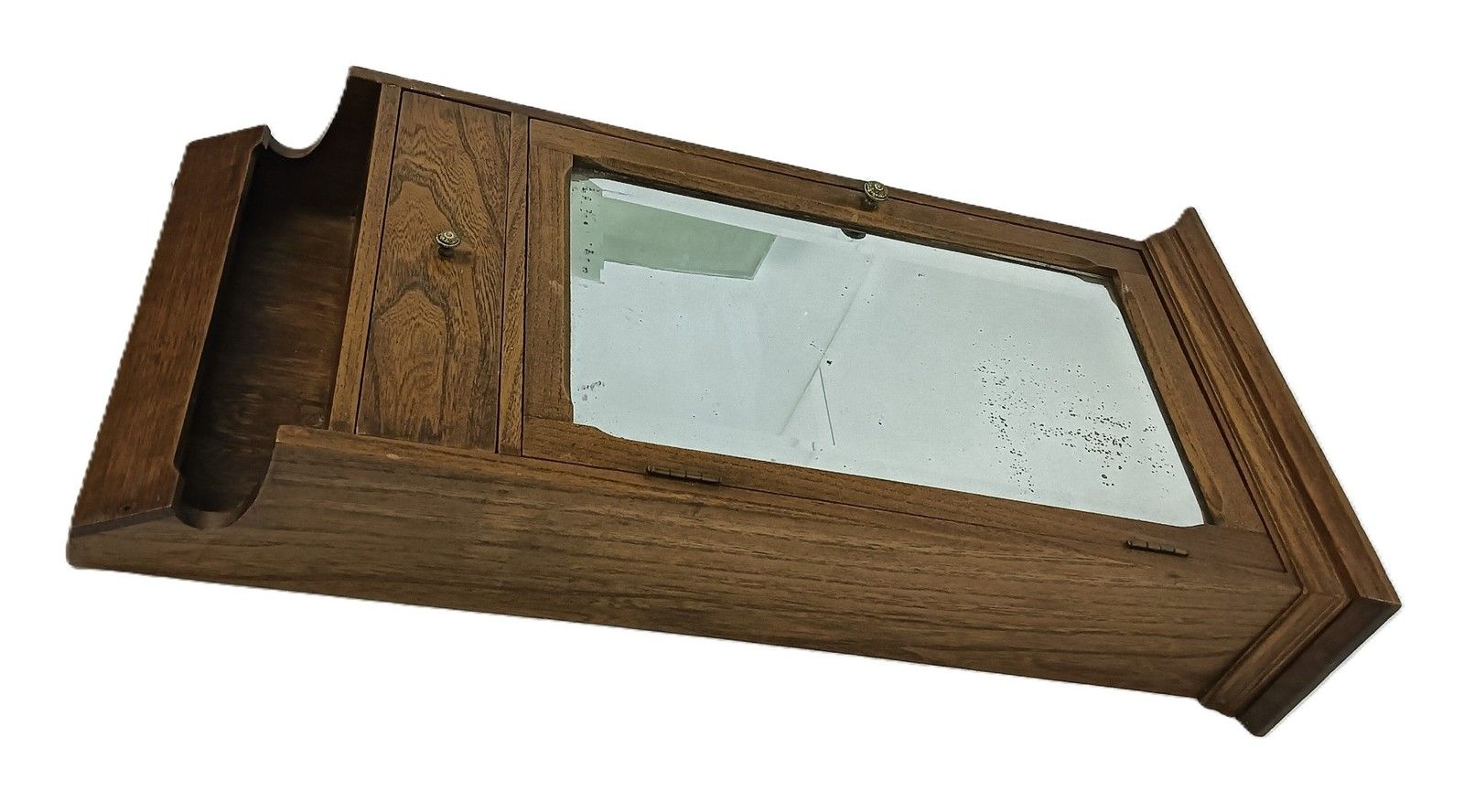 Antique Medicine Apothecary Pharmacy Hanging Cabinet With Letter Box Wood  Bevel photo for sale