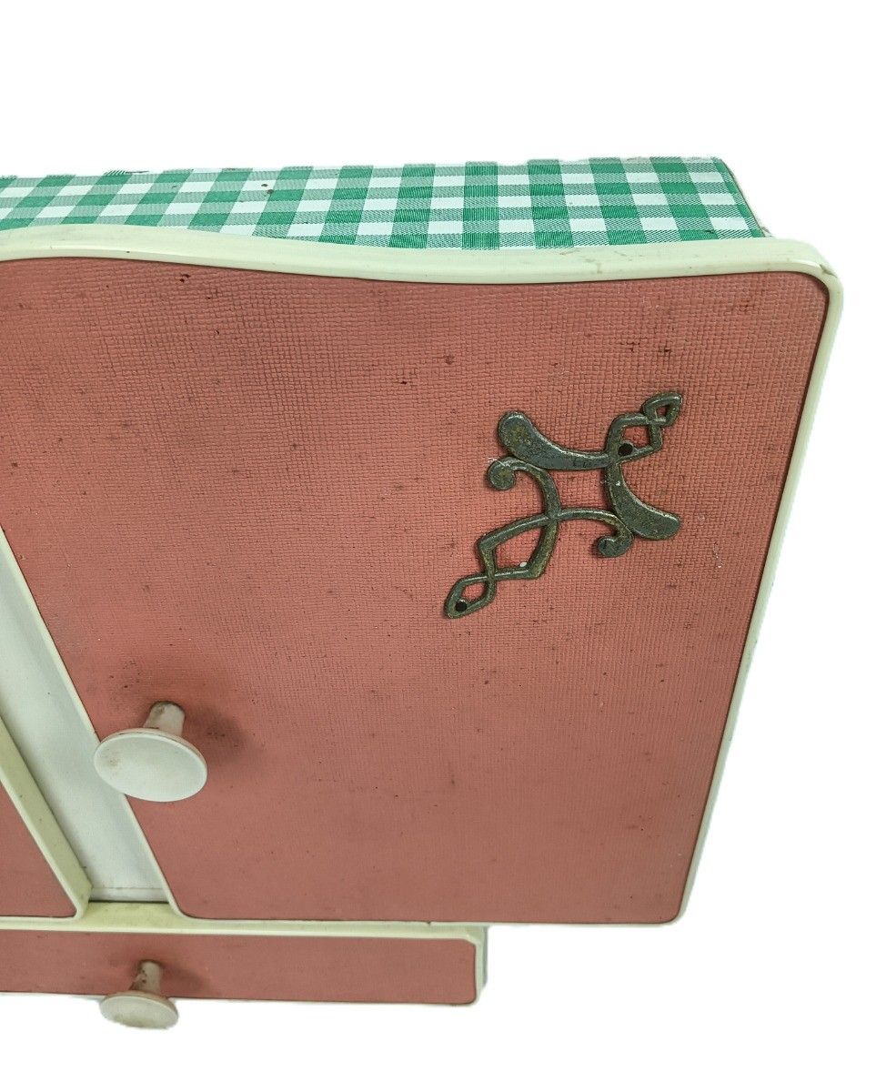 Vintage Modernist Pop Art Medicine Apothecary Hanging Cabinet Painted Pink photo Furniture