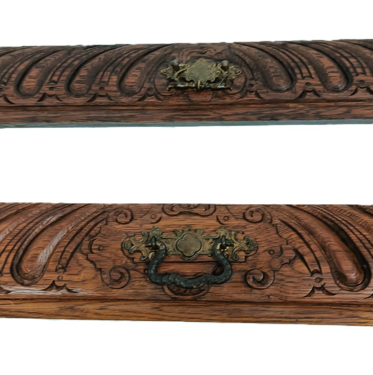 Set Of 3  Hand Carved Wood Pediments Architectural Reclaimed Antique Panels Draw photo Home Decor