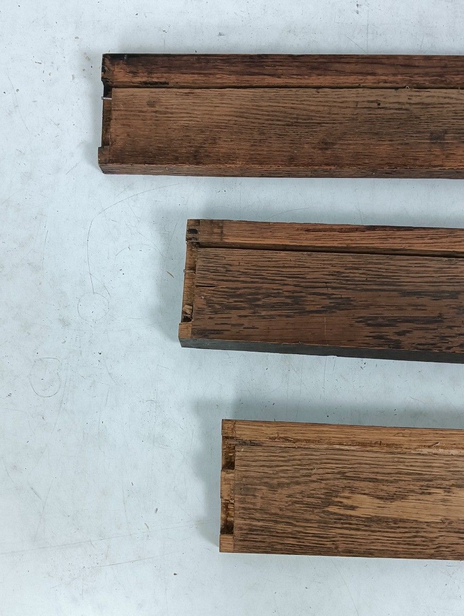 Set Of 3  Hand Carved Wood Pediments Architectural Reclaimed Antique Panels Draw photo vinterior