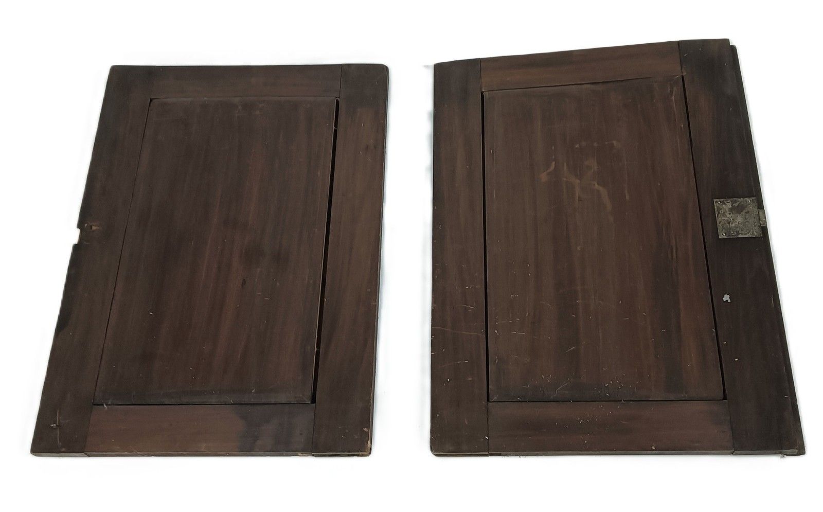 Set Of 2 Dark Wooden Door Panels Doors Carved Wood Ornate Antique Bar Scenes photo 314.0