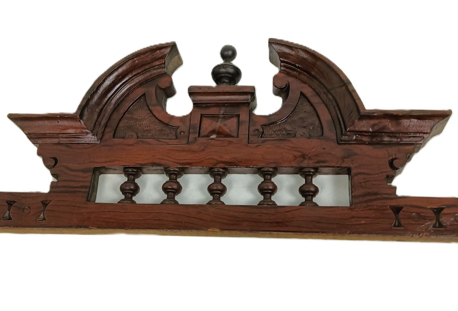 Antique Pediment Over Door Carved Wood Architectural Reclaimed Salvaged  Spindle photo for sale
