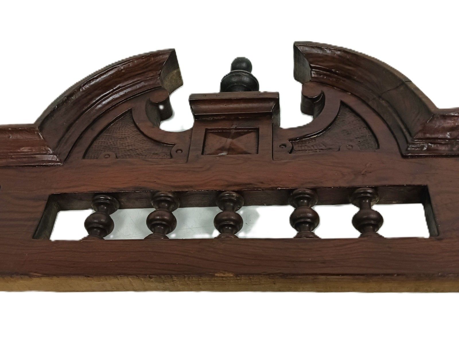 Antique Pediment Over Door Carved Wood Architectural Reclaimed Salvaged  Spindle photo vinterior