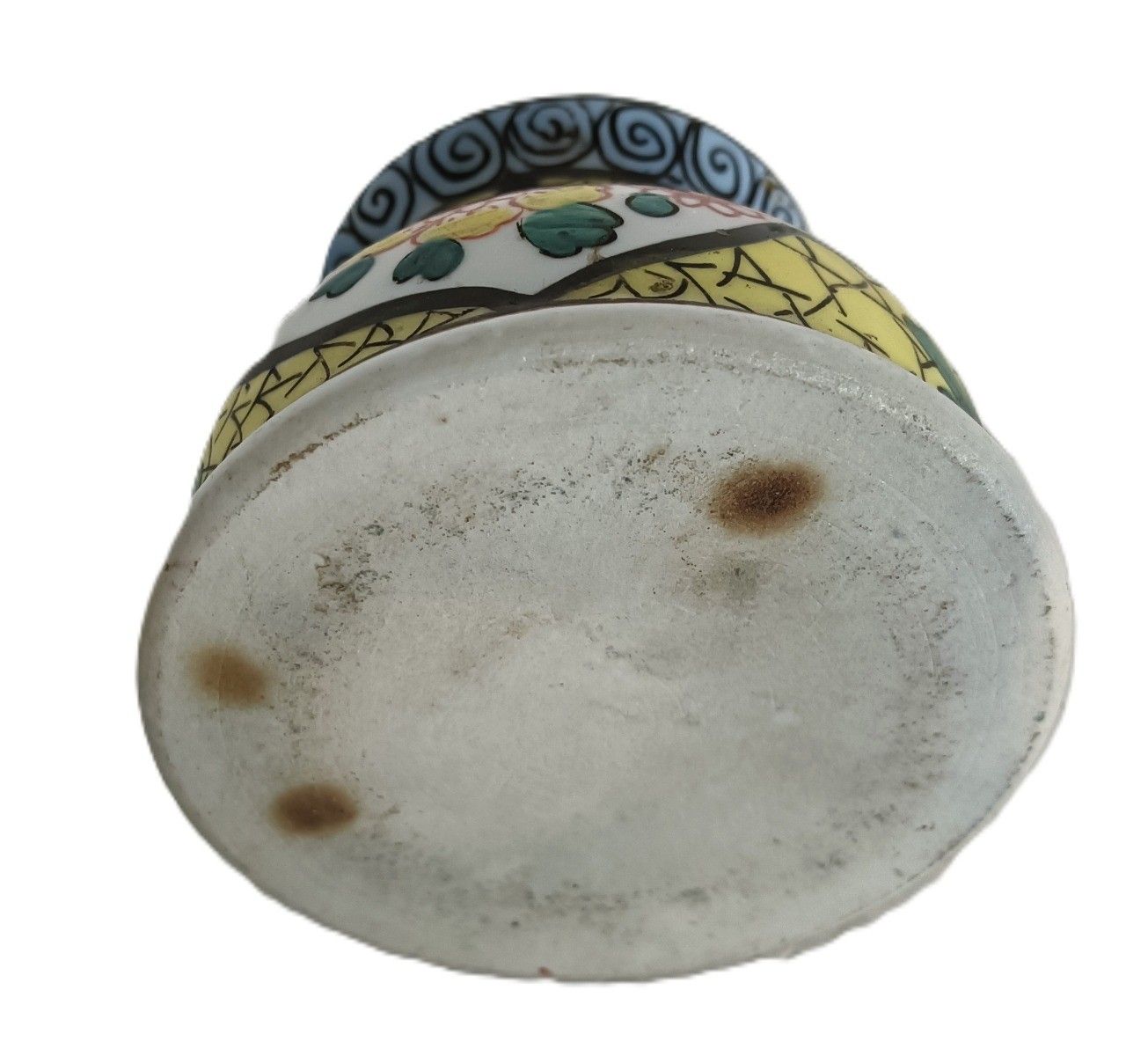 Antique Porcelain Japanese Inkwell Decorative Polychrome photo vinterior