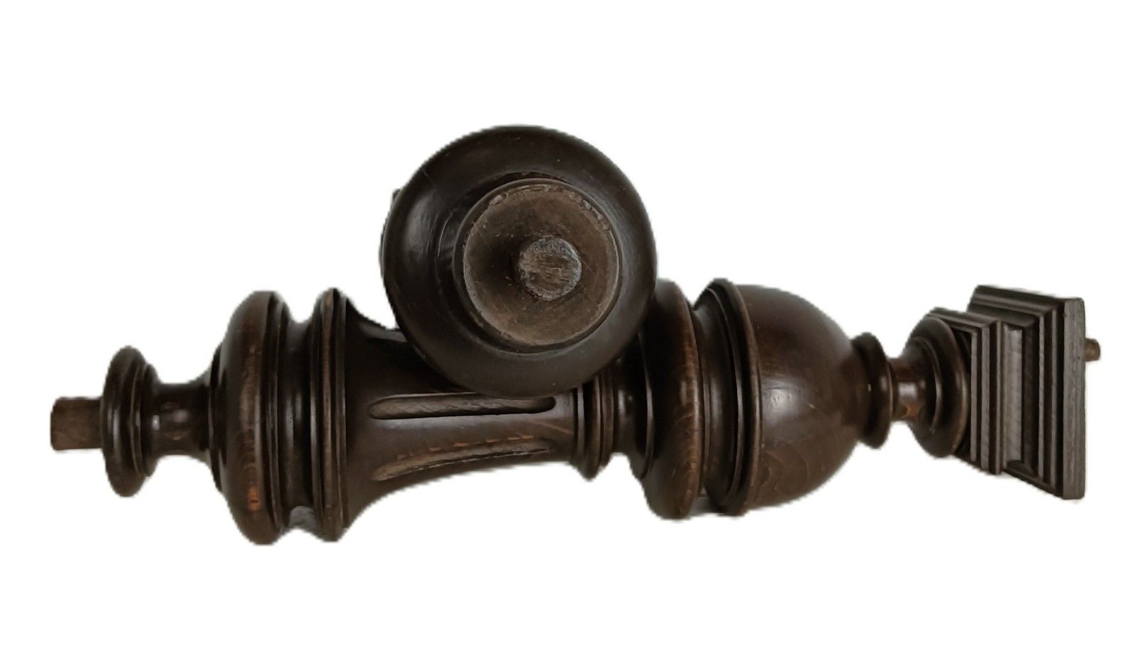 Set Of 2 Reclaimed Carved Wood Large Spindles Balusters Trim Posts Pillars Salva photo Home Decor